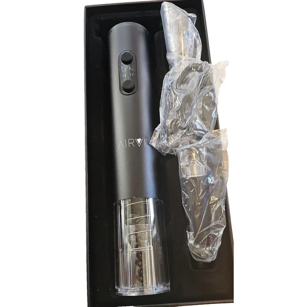 AirVi Electric Wine Opener Kit Uncorks in Secs Aerate Foil Cutter Vacuum Stopper